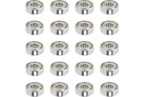 Othmro 20 rodamientos de bolas de ranura profunda, rodamientos blindados de doble cubierta de hierro galvanizado, rodamientos de guía de rodillos de acero de alto carbono de 7x19×6 mm para scooters