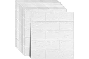 Ceboic 10 Piezas Papel Pintado Pared 3D, 35 x 38.5cm Paneles de Pared de Ladrillo Impermeable Autoadhesivo Pegatina de Pared, Espuma de Polietileno Paneles Decorativos para Salón Dormitorio Cocina