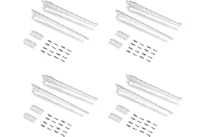 Emuca - Placas de fijación a pared y soportes para estante Jagmet, 280, Pintado blanco, Acero