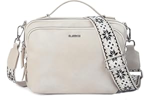 Gladdon Schoudertas vrouwen, schoudertas, crossbody tas, kleine casual handtas, brede jacquard webbing band