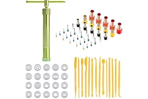 Allazone 56 Stück Clay Extruder Handwerk Maschine mit 20 Formen Zuckerpaste Extruder, Polymer Ton Schneider, Ton DIY Werkzeug für Tonmodellierwerkzeug