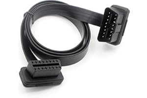 ‎LOONGGATE LoongGate Ultra Low Profile Langes OBD-II OBD2 Verlängerungskabel 1 Meter (3.2ft) - Flach Nudel Kabel Voll 16 Pin Pass-Through für Bluetooth WiFi USB ECU Leser OBDII Code Scanner