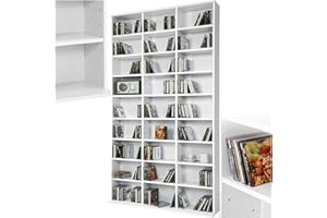 TecTake® Étagère Bibliothèque Étagère Rangement CD/DVD pour 1080 CDs - 180x102x23,5 cm Meuble de Rangement Moderne pour Rangement Bureau, Salon, Chambre, Etagere Rangement Meubles de Salon