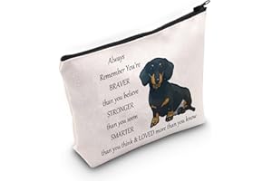 LEVLO Dachshund Dog Cosmetic Make up Bag Dachshund Lover Gift Dachshund Makeup Zipper Pouch Bag For Dogs Owner Dachshund Mom