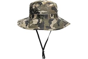 UTOWO Boys Camo Sun-Bucket-Hat Summer Outdoor Safari Fishing-Hat Boonie-Cap for Big Kids 7-14Yrs (Size: 7)