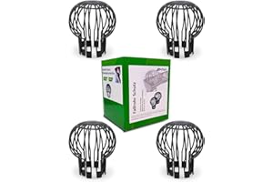 EKNA Fallrohr Laubschutz - 4x Dachrinnen Fallrohrschutz - Regenrinnen Schutz aus Kunststoff - Dachrinnenfilter Fallrohre rostfrei - Einfache Montage & Reinigung! Ø13 x H 14,5cm (4er-Set)