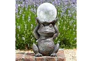 Garden Mile Frog Garden Ornament Colour Changing LED Garden Lights Solar Powered Waterproof - Garden Ornaments Outdoor Unusual Large Solar Lights For Garden Weatherproof Ornaments (Frog)