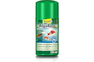 Tetra Pond AlgoRem – Traitement de l’Eau des Bassins de Jardin – Elimine l’eau verte et Limite la formation des Algues – Favorise une Eau Claire et Saine en 24H - 250 ml