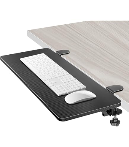 ETHU Toetsenbordlade onder bureau schuiven, 26 inch B x 11,8 inch Hoektoetsenbordlade voor L-vormige Bureau, Thuiskantoor Toetsenbord Laden & Platforms Bureau Extender Tray