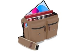 ENHANCE Designer Edition DnD Borsa- Elegante Borsa a Tracolla per Giochi di Ruolo, Adatta per il Manuale del Giocatore, Raccoglitori, dadi e Accesori, con Custodia per Tablet e Tasche Laterali (Beige)