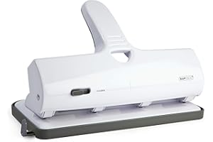 Rapesco 1324 Heavy Duty ALU 40 Metal 4-Hole Punch, 40 Sheet Capacity, White