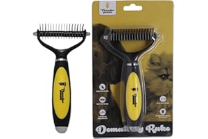 Peigne Démêlant pour Animaux Thunderpaws - Brosse Eclaircissante Ergonomique pour Chiens et Chats - Enlève Nœuds et Boules de Poils du Pelage en Sécurité Avec ses Lames Arrondies et Tête Extra Large