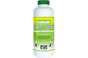 CLAIRLAND Bidon Anti-Dépots Verts et Imperméabilisant des Toitures, Terrasses, Dallages, Murs, Concentré, 1 L, CLAIRIMPER10, Vert