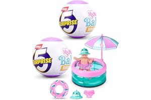 5 Surprise My Mini Baby Serie 2 de ZURU, cápsula misteriosa Coleccionable, Juguete para niñas, bebé Realista en Miniatura, Kit de Juego y Accesorios (2 cápsulas)