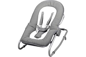 Bambisol Transat Bebe Naissance | Harnais 5 points, Inclinable, Pliage compact, Position Fixe ou Balancelle | Gris