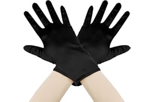 LEISLAM Satin Gloves,Guantes Para Mujer,Guantes De Satén Elegantes,Guantes Mujer Vintage,Guante De Fiesta De Noche Vintage,Guantes De Disfraz,Guantes Halloween,Años 20 Fiesta Disfraces,Guantes Halloween Mujer