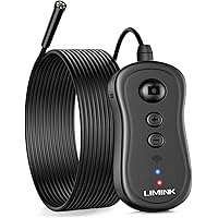 Endoskopkamera mit LED Licht, LIMINK WiFi Endoskop Kamera Handy Inspektionskamera HD 1080P 5.5mm Zoombare Halbsteife…