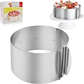 CTCEHL Adjustable Cake Ring, Stainless Steel Cake Ring &Oslash;16-&Oslash;30 cm, Round Cake Mould, Baking Moulds, Adjustable Ring with Scal