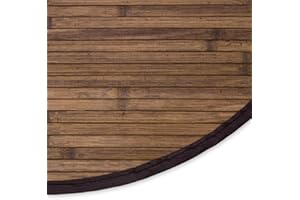 Homestyle4u Mata bambusowa okrągła ciemnobrązowa, pojedyncza