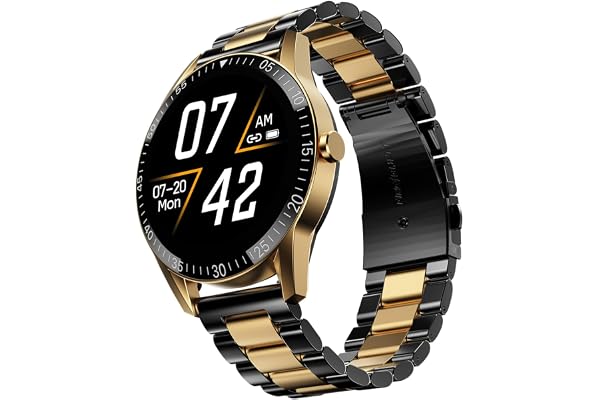 Fire-Boltt Talk 2 Pro Ultra 1.39" Round Display Stainless Steel Luxury Smart Watch, Bluetooth Calling & 360 Health Monitoring, 123 Sports Modes, Inbuilt Voice Assistant (Black Dual)