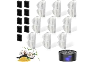 NENOZI Cat Fountain Filter, 9 Pieces Filters + 9 Pieces Foam Filters for Cat Drinking Fountain, Filtering Hair (Sponge), Triple Filtration (Filter) Stück