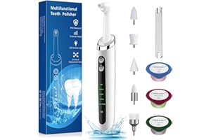 KSHOT Electric Tooth Polisher Stain Remover for Teeth, Teeth Cleaning Plaque Stain Removal whitening Yellow Teeth with 5 Modes, Teeth Polisher Stain Remover with 5 Heads & 3 polishing Paste