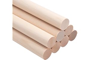 FACATH Wooden Dowel Dods Wood Dowels, 8 PCS 19mm x 30cm Round Wooden Sticks for Craft, Macrame Dowel, Unfinished Hardwood Sticks for Arts and DIYers, Crafting, Tiered Cake Support and Wedding Ribbon Wands