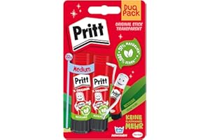 ‎PRITT Pritt Glue Stick, Safe and Child-friendly Glue for Arts and Crafts, Strong Adhesive for School & Office Supplies, 2 x 22 g Pritt Pen