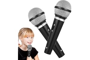 JBLJDWD 2 Pcs Fake Microphone, Microphone Prop, Microphones for Family Performance for Birthday Party Supplies Favors Performance Singing Role Dancing Stage Props