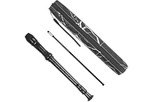 Czzmy Recorder Instrument for Beginner Kids Adults,8-Hole Soprano Descant Recorder Music Flute with Cleaning Rod & Case Bag For School Student Home Entertainment(2-Black Marble-2)