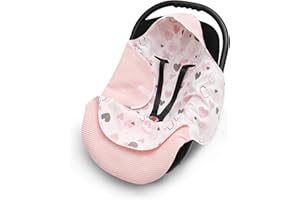 EliMeli Coperta per ovetto, 100% cotone, leggera, per seggiolino auto, in tessuto a nido d'ape e cotone, per l'estate e la primavera, universale, ad esempio Maxi Cos (rosa)
