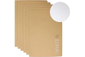 Artway - Softback Sketchbook - White Cartridge Paper with Kraft Paper Cover - Recycled - 130gsm 28 Sides - A4 (6 books)