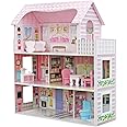 Large Wooden Play Doll House With Accessories & Furniture Role Play Doll House 4 Designs Christmas, Birthday Girls Gift (Design 5)