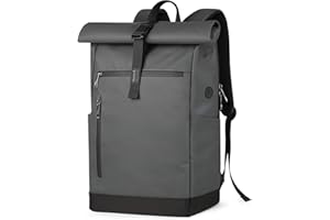 Inateck RollTop plecak męski, damski, 25 l – 30 l, plecak rowerowy, plecak szkolny, na uczelnię, na rower, czas wolny, do pracy, sport, podróże, na rower, stylowy plecak z kieszenią na laptopa 17 cali