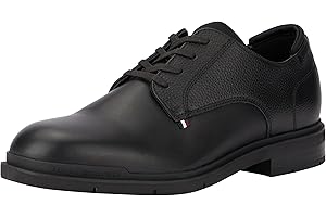 Tommy Hilfiger Uomo Scarpa Derby Flexible Leather in Pelle Zigrinata