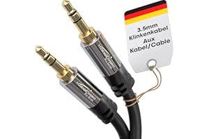 KabelDirekt – Câble Jack, Prise Jack 3,5mm – 5m – Connecteurs métalliques – Disponible en 0,3-10m (Câble audio, 3.5mm pour smartphone, PC/ordinateur portable, voiture, HiFi, noir)