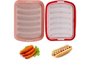 GRTLPOK Silicone Sausage Mold,Hot Dog Mold,Silicone Hot Dog Molds,DIY Sausage Mould,Hot Dog Mould Trays,Sausage Making Mold,for Kitchen Baking and Grilling,Homemade Sausages