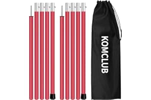 KOMCLUB Tarp Poles Adjustable Tent Pole Upgrade Thickened Stainless Steel Camping Tarp Pole for Outdoor Canopy Awning Rain Shelter
