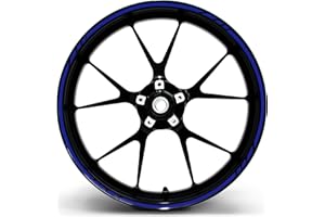 FINEST FOLIA Naklejka na krawędź felgi w stylu GP MR001, 16-częściowy kompletny zestaw, najlepsza folia pasuje do felg 16, 17 18, 19 calowych motocyklowych, samochodowych, rowerowych (kolor niebieski)
