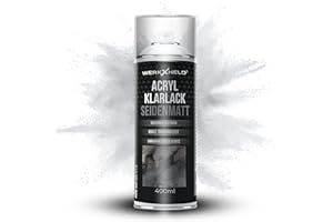 WerkXheld Klarlack Seidenmatt 400ml – Universeller Sprühlack für Metall, Holz, Glas und Kunststoff – Ideal für Möbel, Dekor und Fahrzeugteile – Schützendes seidenmattes Finish