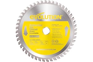 EVOLUTION POWER TOOLS Evolution Hoja de sierra de 185mm S185TCT-48CS de Evolution para cortar acero inoxidable: la hoja de sierra de metal con punta de carburo y 48 dientes no genera calor, rebabas ni chispas