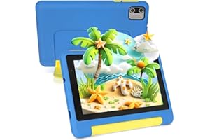 Freeski 7 Inch Android 13 Kids Tablet, 8GB+64GB(128GB Expandable), 1024x600 HD Screen, 2500mAh, 0.3MP+2MP Dual Camera, WiFi 6, BT5.2, Parental Controls, Tablet for Kids with Shockproof Case(Blue)