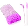 Kailund Mascara Wands Disposable 100Pcs Mascara Brushes for Travel, Crystal Eyelash Spoolies for Eyelash Extensions|Makeup|Eyebrow Comb-Purple