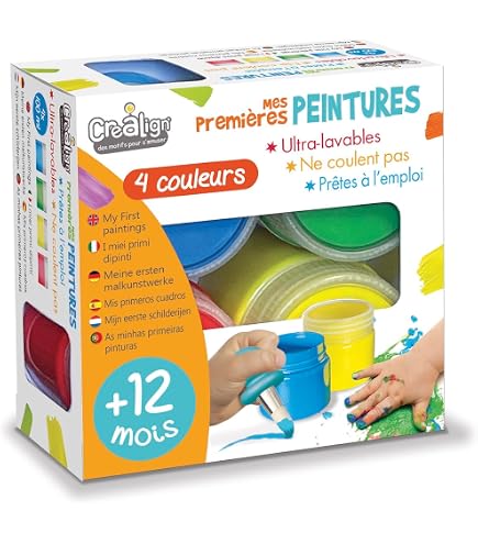 Coffret 4 Pinceaux Crea Lign Pour Bébé Dès 1 An - Poignées Ergonomiques - Découverte Peinture