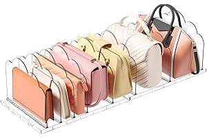 Lifewit Rangement Sac a Main en Plastique, 2 Pack Séparateur D'étagère Organisateur Transparent Réglable pour Chambre à Coucher, Bureau Sacs à Main, Pochettes, Sacs à Provisions et Séparateur de Livre