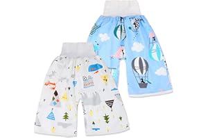 AolsteCell Jupe de Couche Bébé, Culotte d'apprentissage Lavable, Jupe d'apprentissage Propreté, Lot de 2 Jupe d'entraînement Bébé en Coton