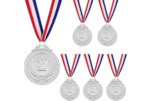 FIORKY 12 medaglie per premi in bronzo e argento, oro, 1° 2° 3° posto, medaglie in metallo con nastro per il collo, per competizioni, sport, scuola, api ortografiche, bomboniere, 5 pollici