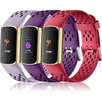 Epova Siliconen Armbanden Voor Fitbit Charge 6 – 3 Stuks Met Bloemenkant, Zacht En Ademend