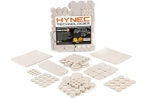 HYNEC TECHNOLOGIES Hynec Tech furniture pads floor protectors Felt Furniture Pads for Hardwood Floors -106 Pcs of 7 different sizes Self adhesive Heavy-Duty felt feet - Premium Chair Leg Floor Protectors (Beige)