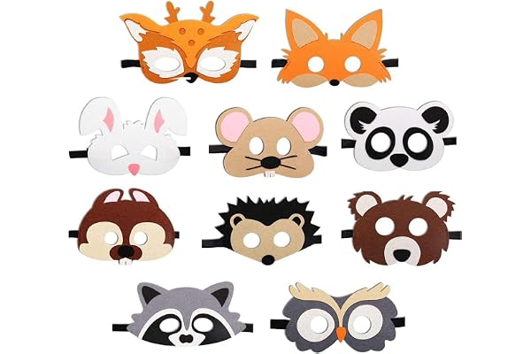 NIWWIN Filtmasker, festmasker för barns födelsedag, halloweendräkt, Avengers festtillbehör - justerbara storlekar, 10 stycken
